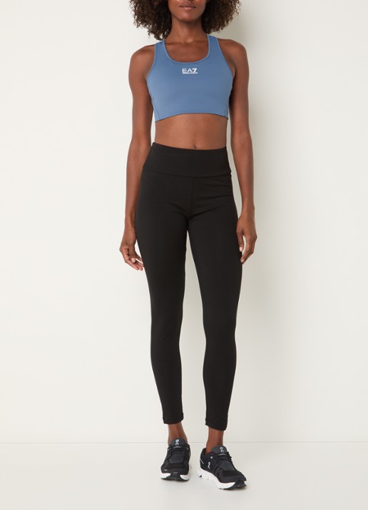 Armani Sport bh met medium support en logo - voorkant 2 staalblauw