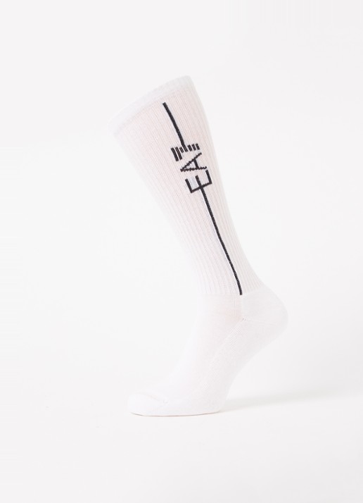 Armani Sportsokken met logo in 2-pack  - detail wit
