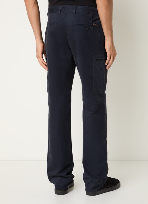 Armani Straight fit broek met ritszakken - achterkant 5 donkerblauw