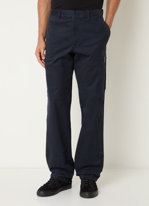 Armani Straight fit broek met ritszakken - detail donkerblauw