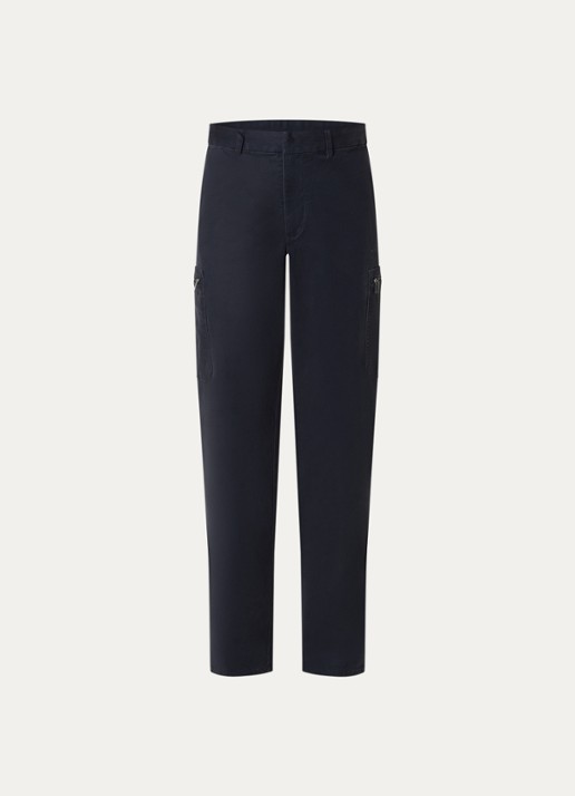 Armani Straight fit broek met ritszakken - voorkant 3 donkerblauw