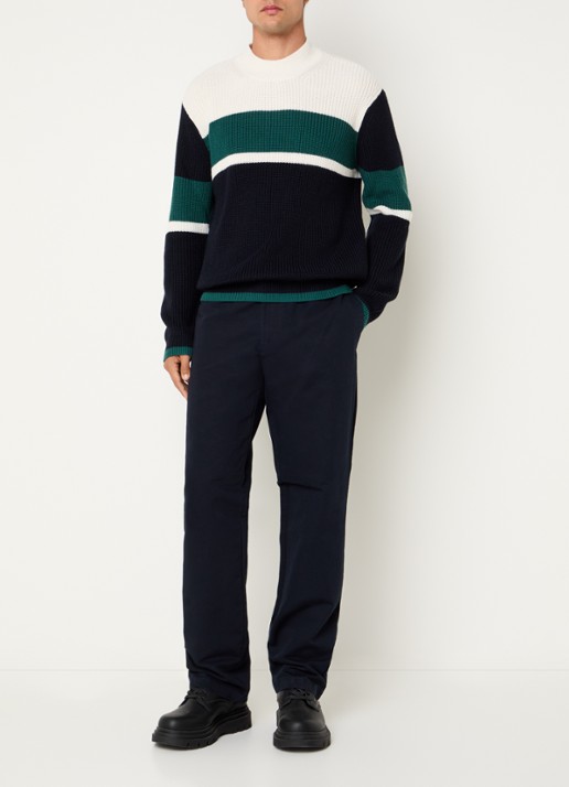 Armani Straight fit broek met steekzakken - voorkant 2 donkerblauw