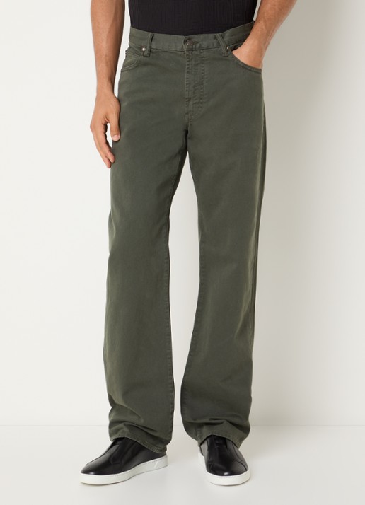 Armani Straight fit broek met steekzakken - detail groen