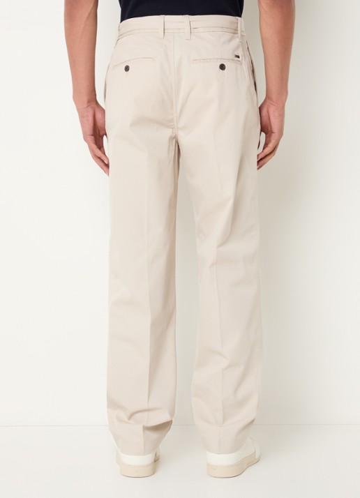 Armani Straight fit chino met ceintuur en steekzakken - achterkant 3 beige
