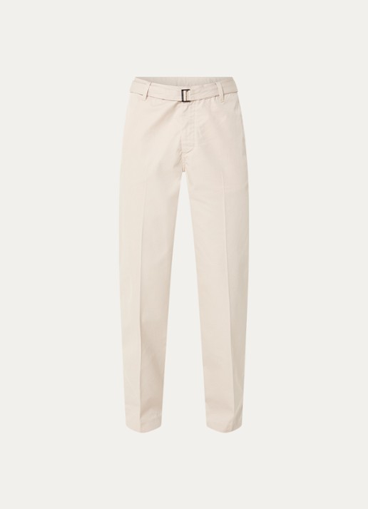 Armani Straight fit chino met ceintuur en steekzakken - voorkant 4 beige
