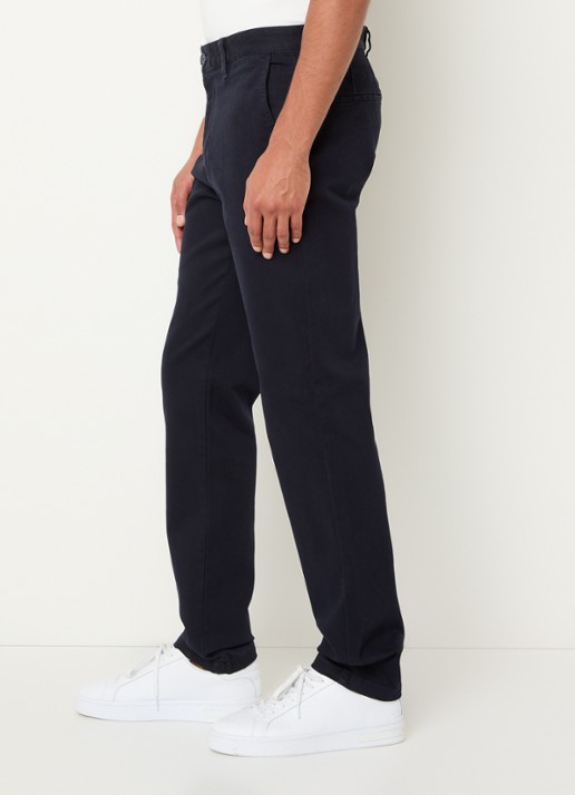Armani Straight fit chino met steekzaken - detail 2 donkerblauw