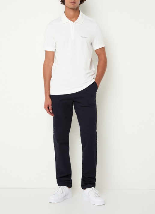 Armani Straight fit chino met steekzaken - voorkant 5 donkerblauw