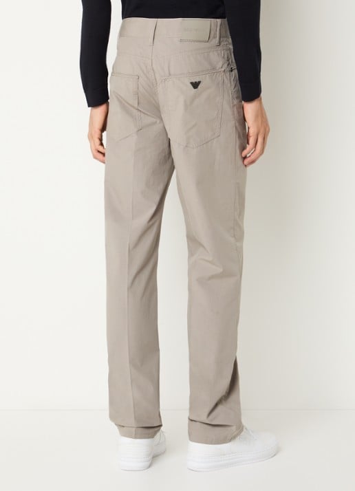 Armani Straight fit chino met steekzakken - achterkant khaki