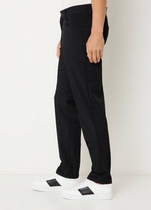 Armani Straight fit chino met steekzakken - detail 5 zwart