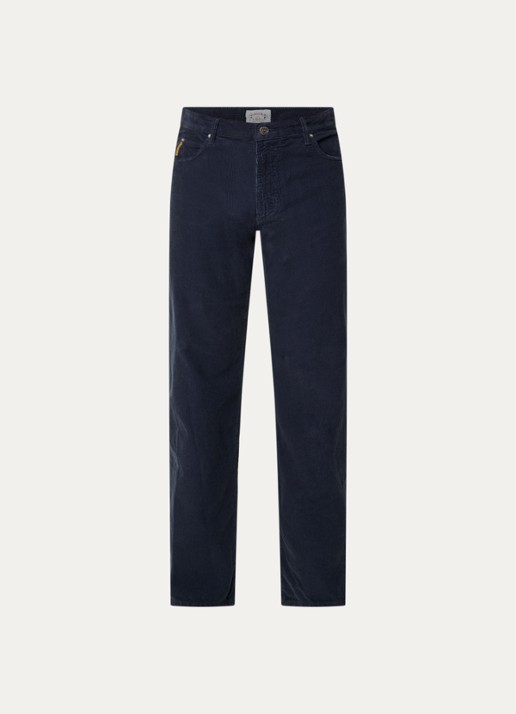 Armani Straight fit chino van corduroy  - voorkant 4 donkerblauw