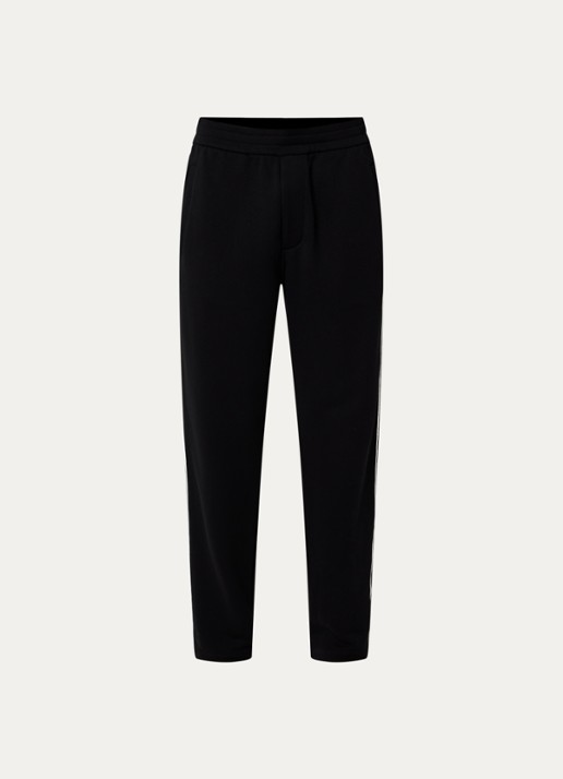 Armani Straight fit joggingbroek met logoborduring en steekzakken - voorkant 3 zwart
