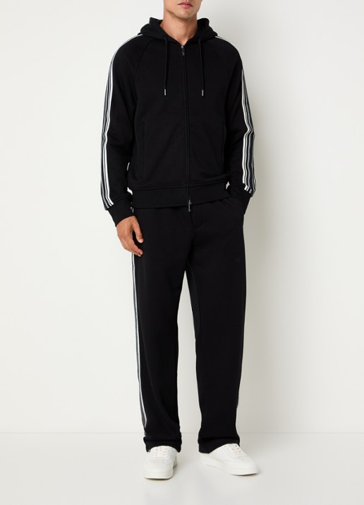 Armani Straight fit joggingbroek met logoborduring en steekzakken - voorkant 4 zwart