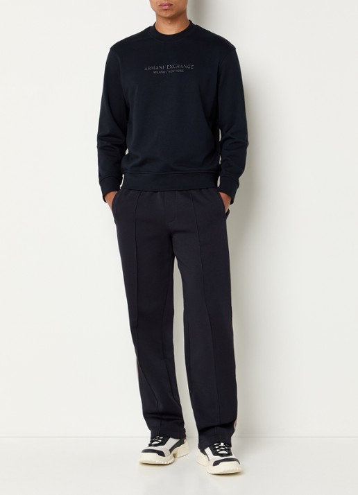 Armani Straight fit joggingbroek met steekzakken - voorkant 5 donkerblauw
