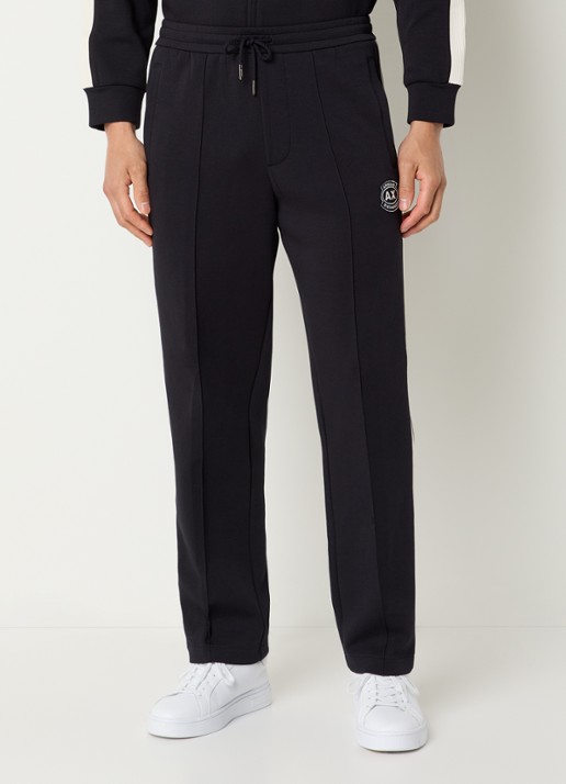 Armani Straight fit joggingsbroek met logoborduring en steekzakken
