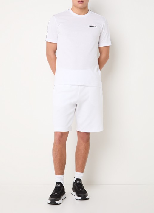 Armani Straight fit korte broek met logo - voorkant 2 wit