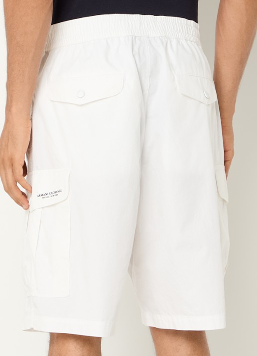 Armani Straight fit korte broek met steekzakken - achterkant 4 wit
