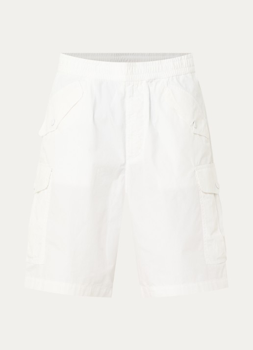 Armani Straight fit korte broek met steekzakken - voorkant wit