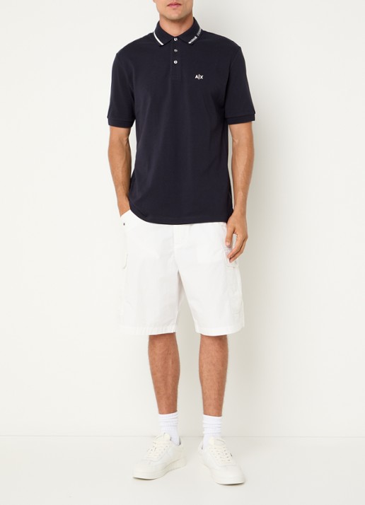 Armani Straight fit korte broek met steekzakken - voorkant 2 wit