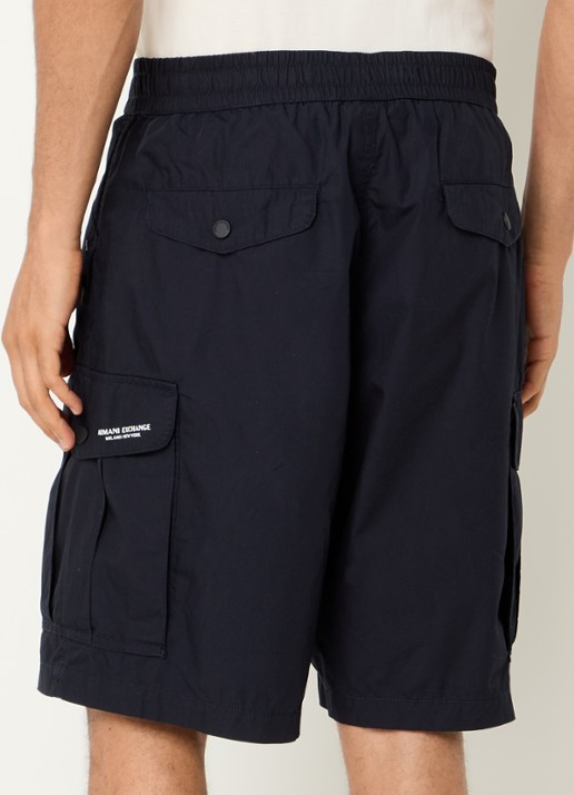 Armani Straight fit korte broek met steekzakken - achterkant donkerblauw