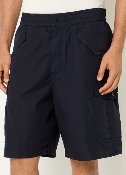 Armani Straight fit korte broek met steekzakken - detail 2 donkerblauw