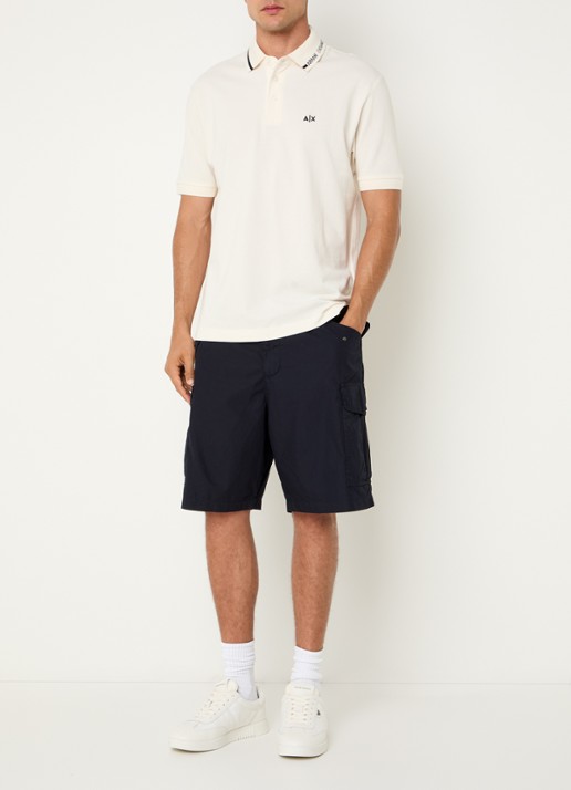 Armani Straight fit korte broek met steekzakken - voorkant 4 donkerblauw