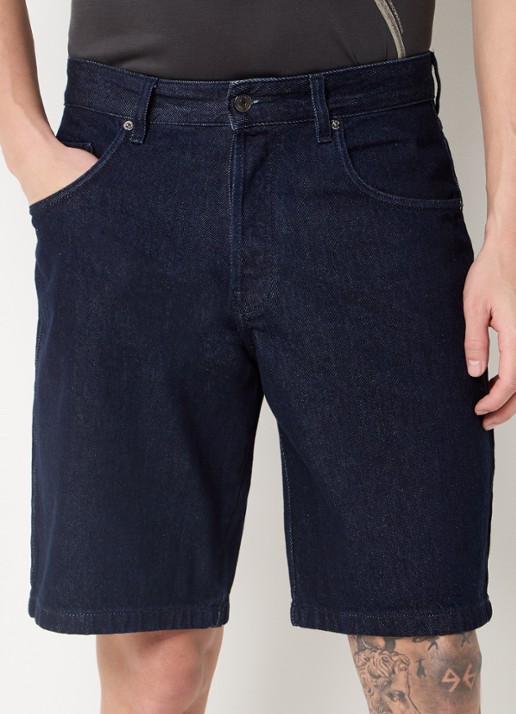 Armani Straight fit korte broek van denim met steekzakken - detail 2 indigo