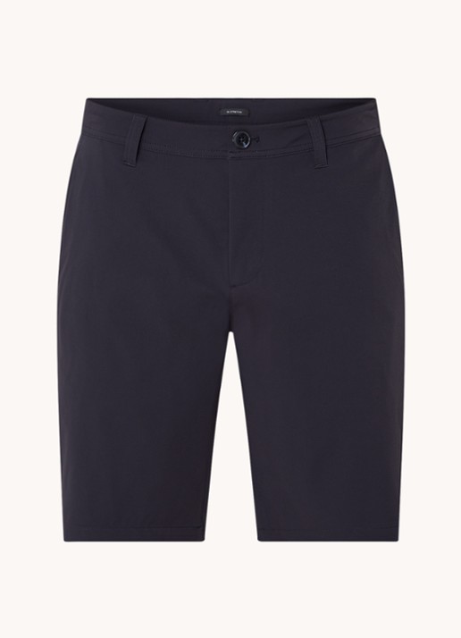 Armani Straight fit korte chino met stretch en steekzakken - voorkant 2 donkerblauw