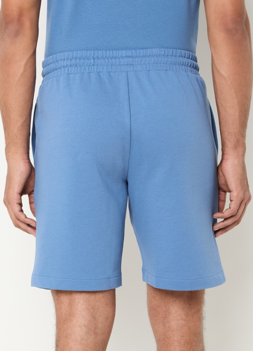 Armani Straight fit korte joggingbroek met logo en steekzakken - achterkant blauw