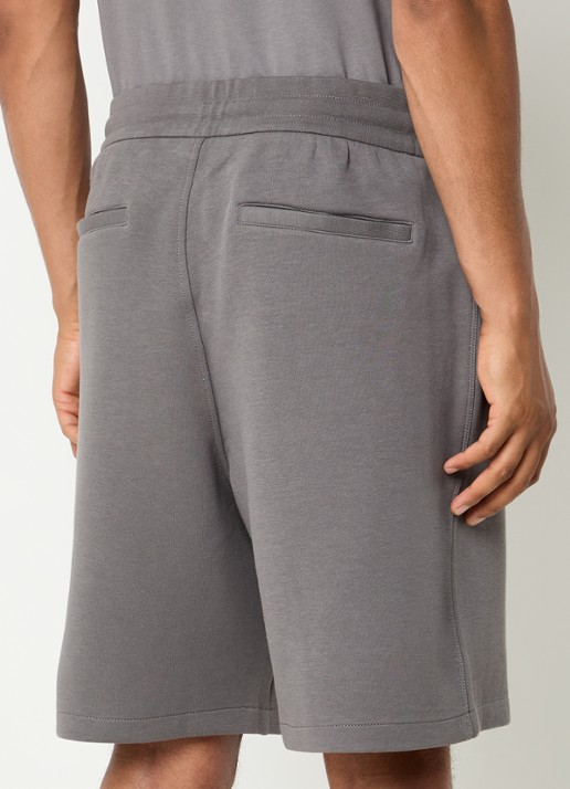 Armani Straight fit korte joggingbroek met logo - achterkant grijs