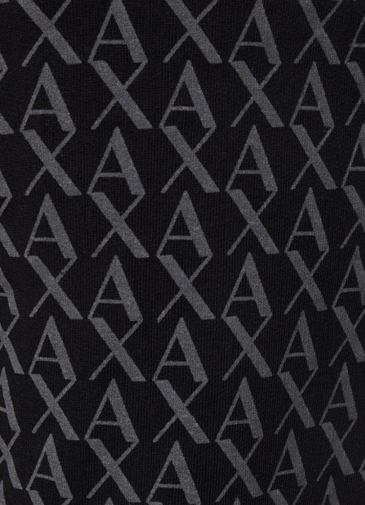 Armani Straight fit korte joggingbroek met logoprint en trekkoord - detail 3 zwart