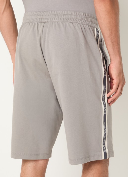 Armani Straight fit korte joggingbroek met logoprint - achterkant blauw