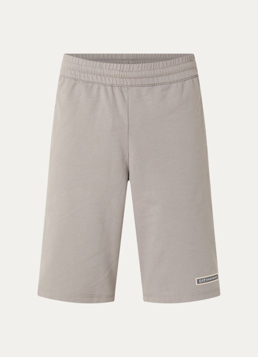 Armani Straight fit korte joggingbroek met logoprint - voorkant 3 blauw
