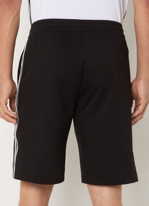 Armani Straight fit korte joggingbroek met logoprint - achterkant 2 zwart