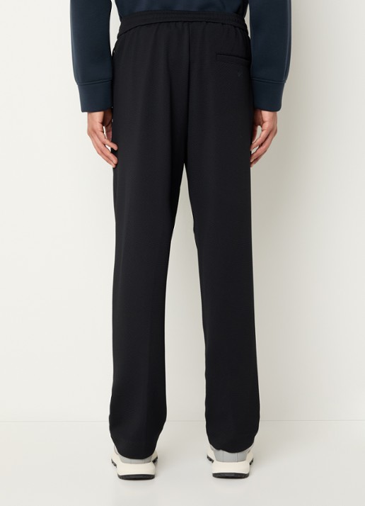 Armani Straight fit pantalon met ritszakken - achterkant zwart