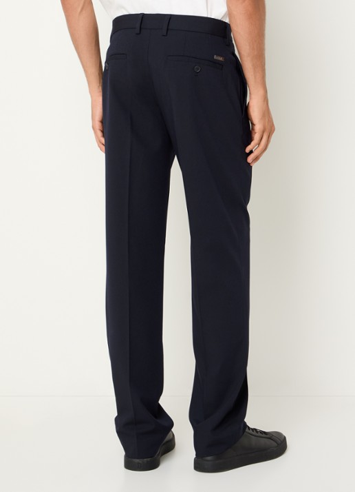 Armani Straight fit pantalon met steekzakken - achterkant donkerblauw