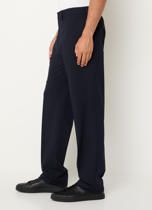 Armani Straight fit pantalon met steekzakken - detail 5 donkerblauw