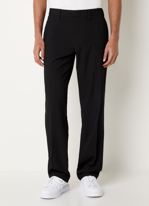 Armani Straight fit pantalon met steekzakken - detail zwart