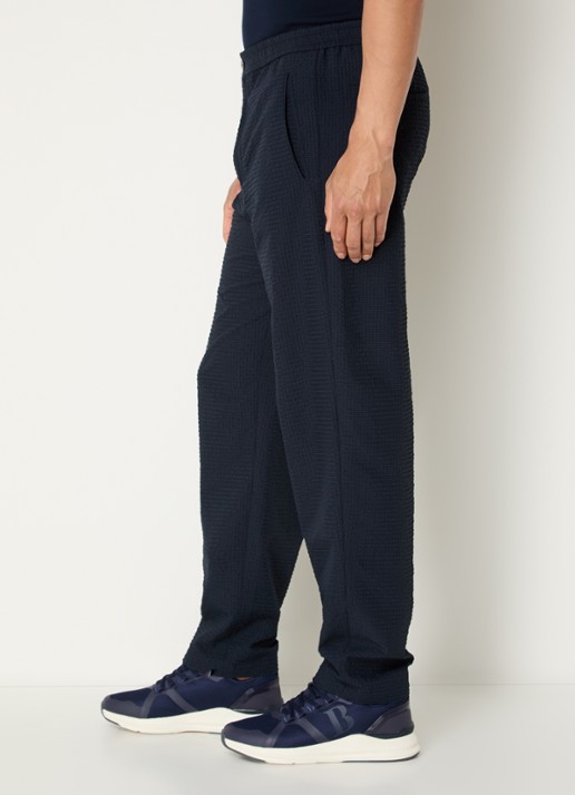 Armani Straight fit pantalon met steekzakken - detail 3 donkerblauw