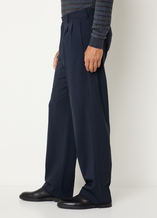 Armani Straight fit pantalon met steekzakken - detail 2 donkerblauw