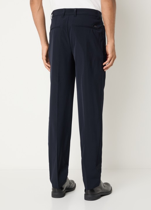 Armani Straight fit pantalon met steekzakken - achterkant 5 donkerblauw
