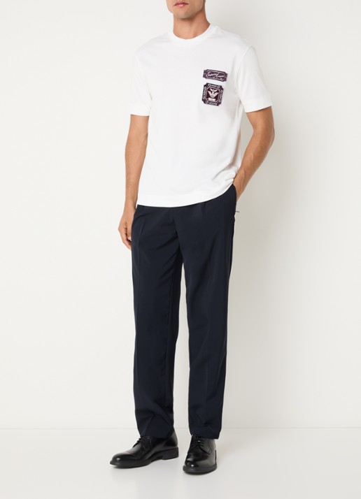 Armani Straight fit pantalon met steekzakken - voorkant 2 donkerblauw