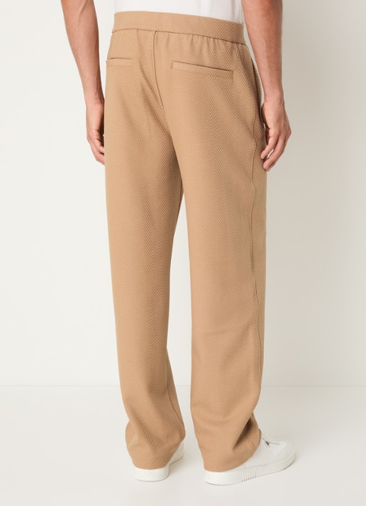 Armani Straight fit pantalon met steekzakken - achterkant camel