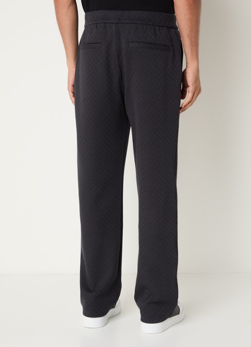 Armani Straight fit pantalon met steekzakken - achterkant donkerblauw