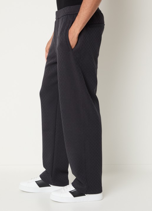 Armani Straight fit pantalon met steekzakken - detail 5 donkerblauw