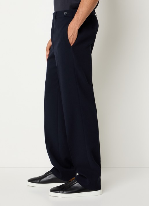 Armani Straight fit pantalon met structuur - detail 2 antraciet