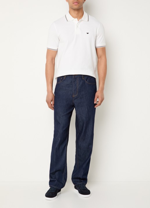 Armani Straight leg jeans met donkere wassing - voorkant 5 donkerblauw