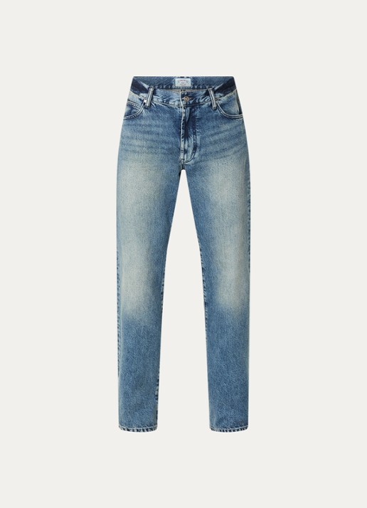 Armani Straight leg jeans met donkere wassing - voorkant blauw