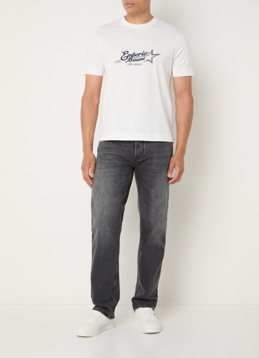 Armani Straight leg jeans met gekleurde wassing - voorkant 4 grijs