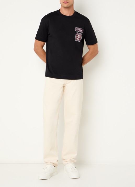 Armani Straight leg jeans met gekleurde wassing - voorkant 2 creme
