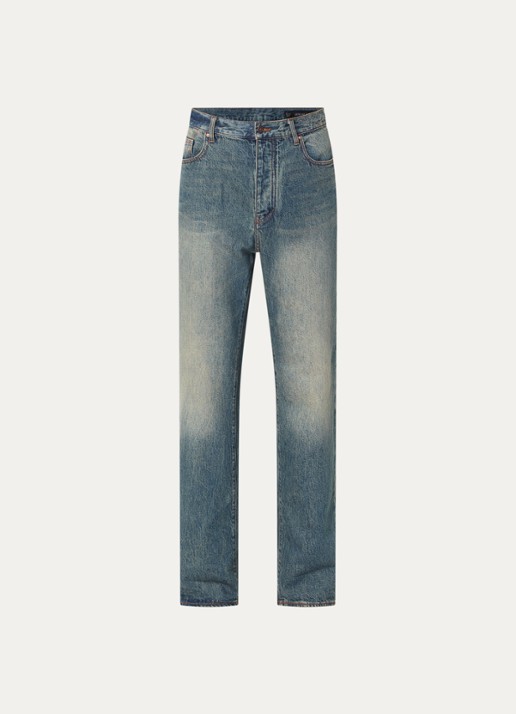 Armani Straight leg jeans met medium wassing en verwassen afwerking - voorkant 3 indigo